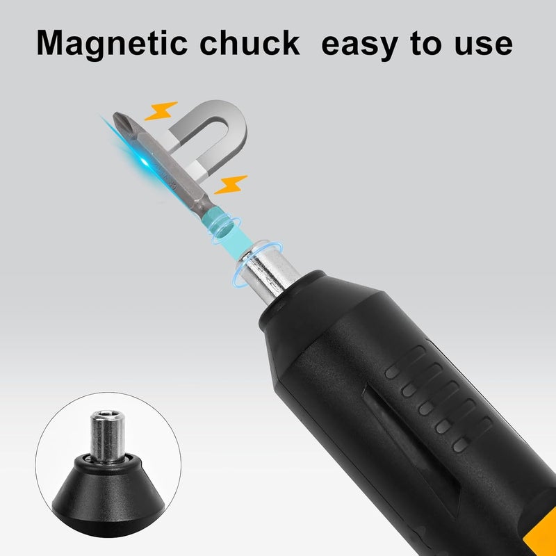 Julixin Cordless Screwdriver Rechargeable – Compact Battery Operated Electric Screw Driver with Magnetic Bits, Type-C Charging, 12 Bits & Storage Box – Small Power Screwdriver for DIY & Repairs - Image 4